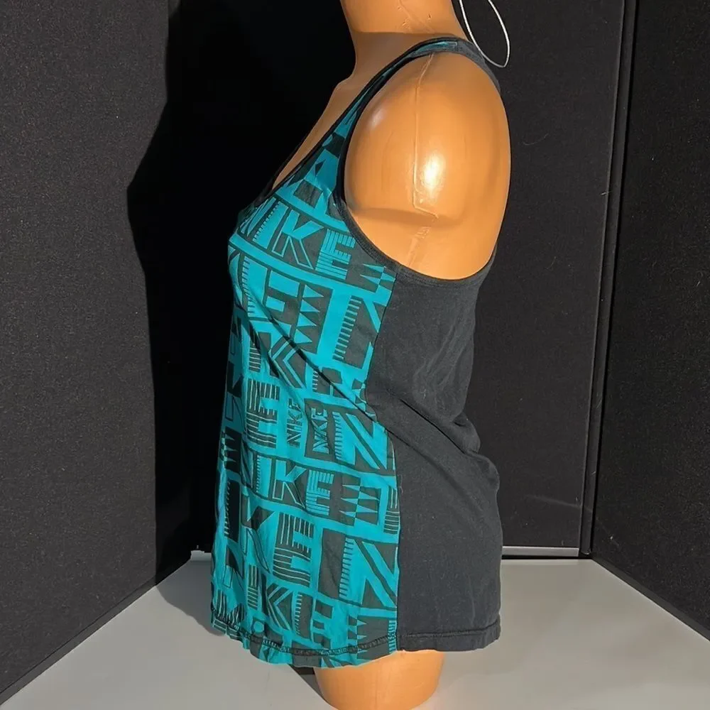 Nike Teal & Black Loose Fit Workout Tank Top Size Small